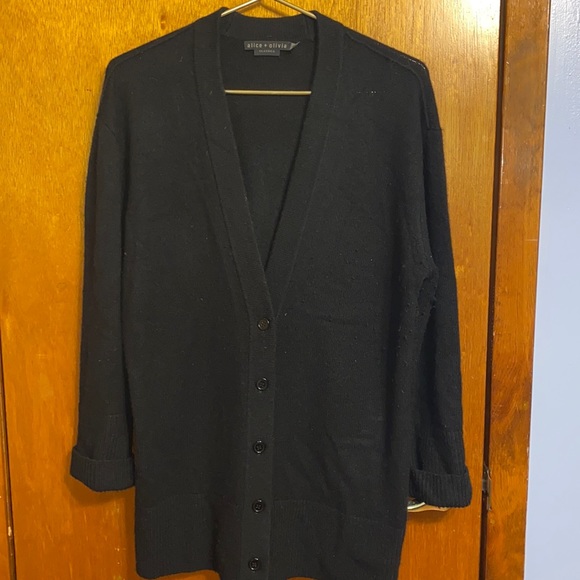 Alice + Olivia Sweaters - Women’s Black Button Cardigan Size S